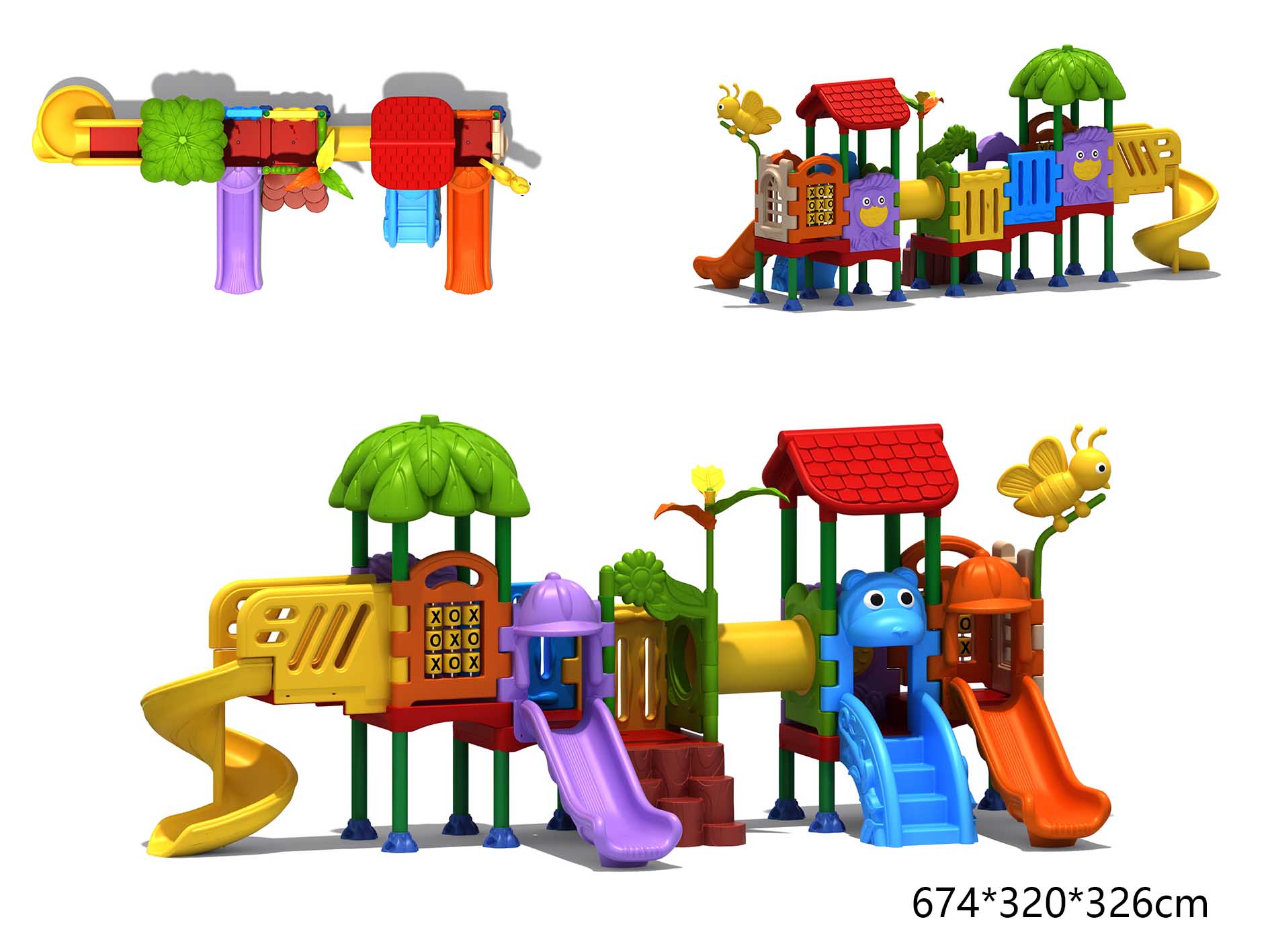 Kids Outdoor Slide Set - Okul ve Parklar İçin Çocuk Oyun