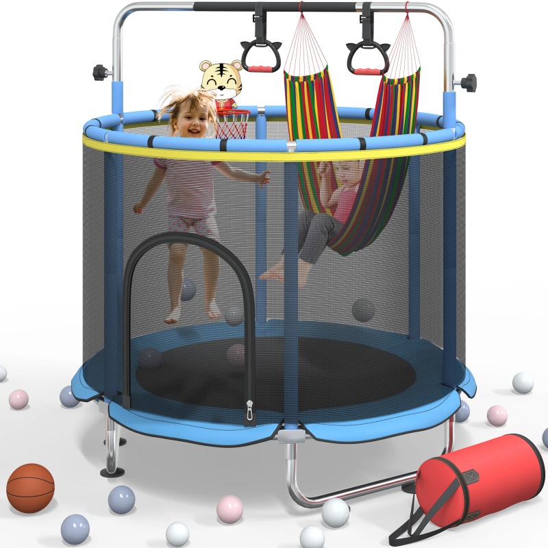 Kids Outdoor Basketball Hoop - 5FT Çocuk Trambolini 8'i 1 Arada