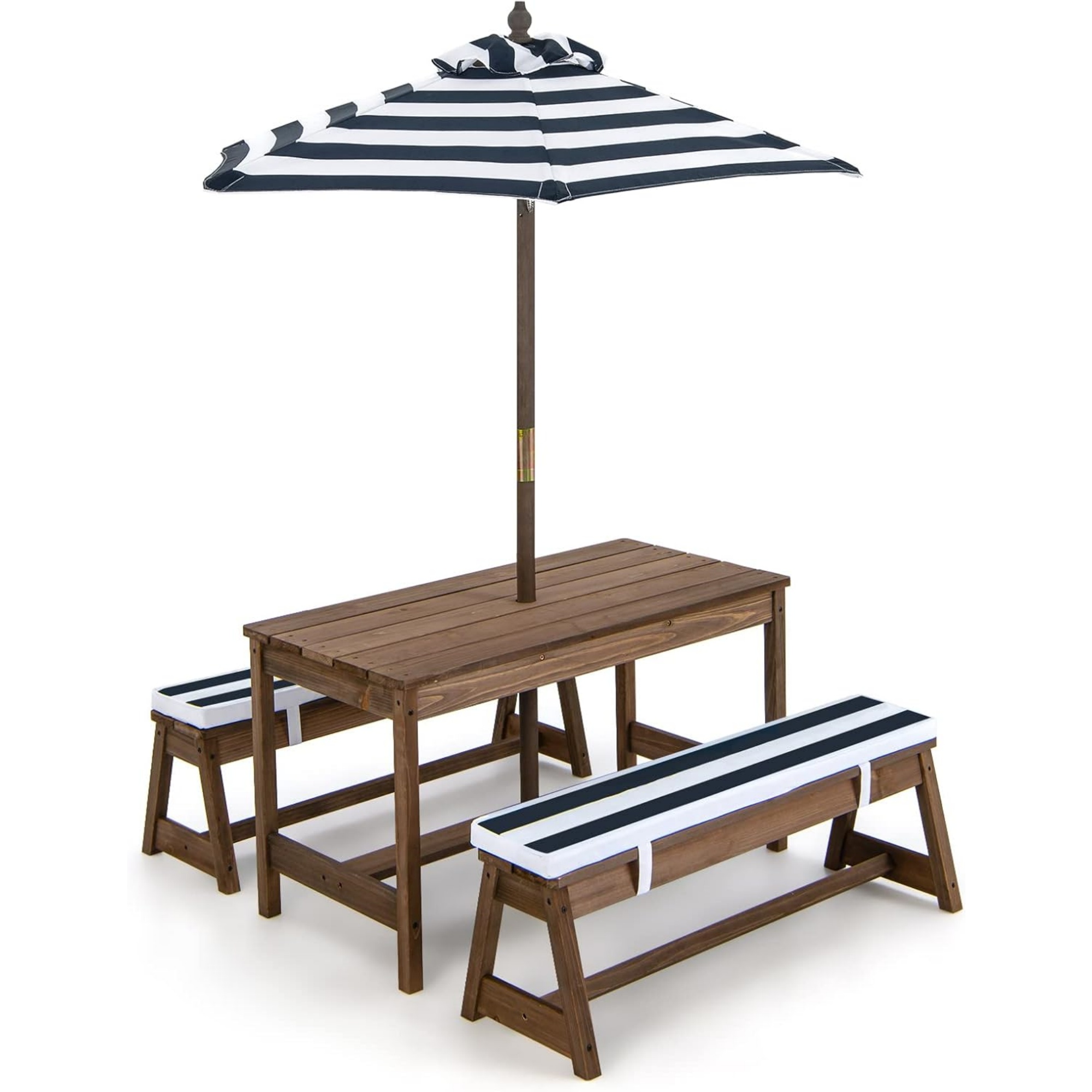 Kids Outdoor Bench Table - Çocuk Piknik Masası, Şemsiyeli Katlanabilir, Bahçe