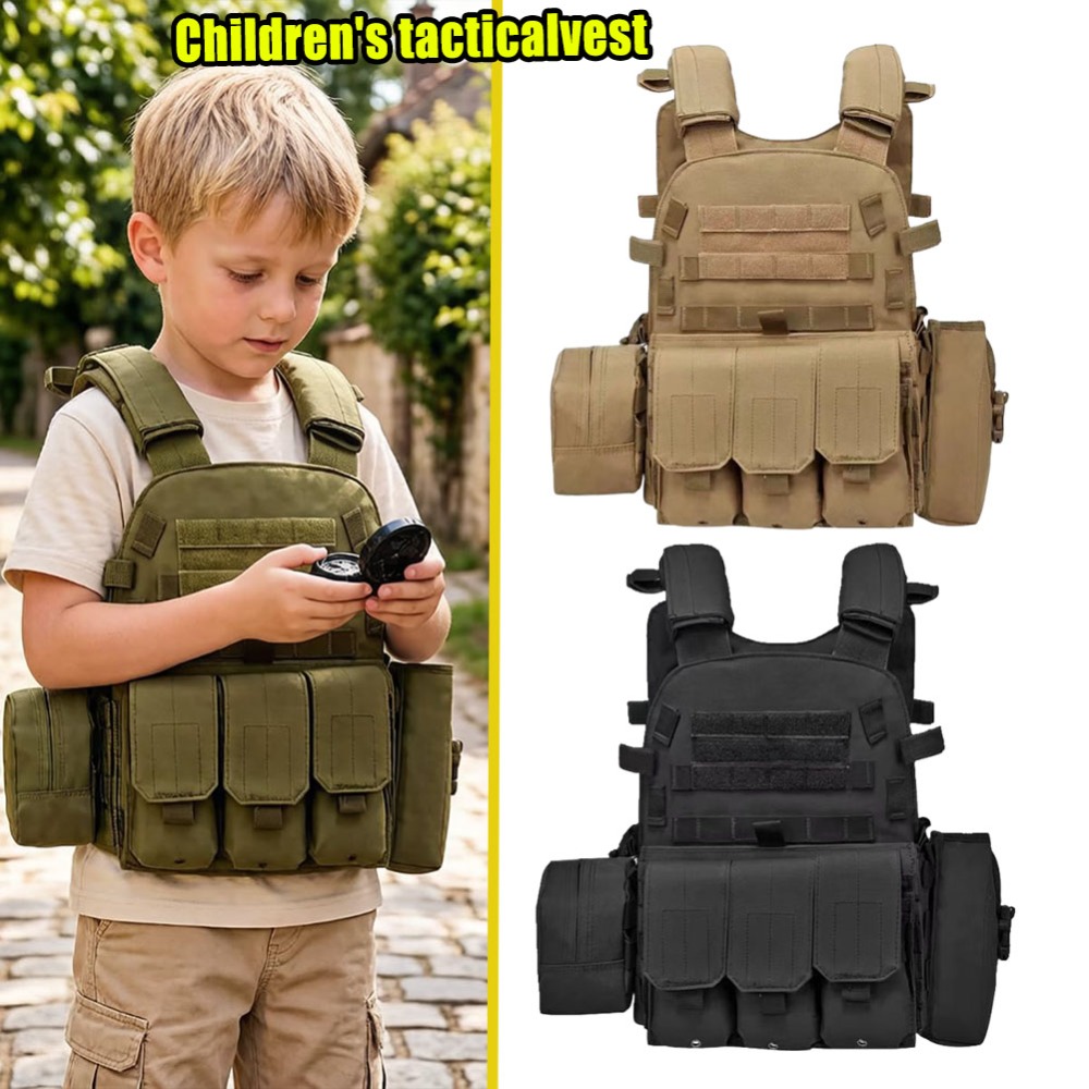 Kids Outdoor Gear - Çocuk Airsoft Paintball Yelek Ayarlanabilir Taktik