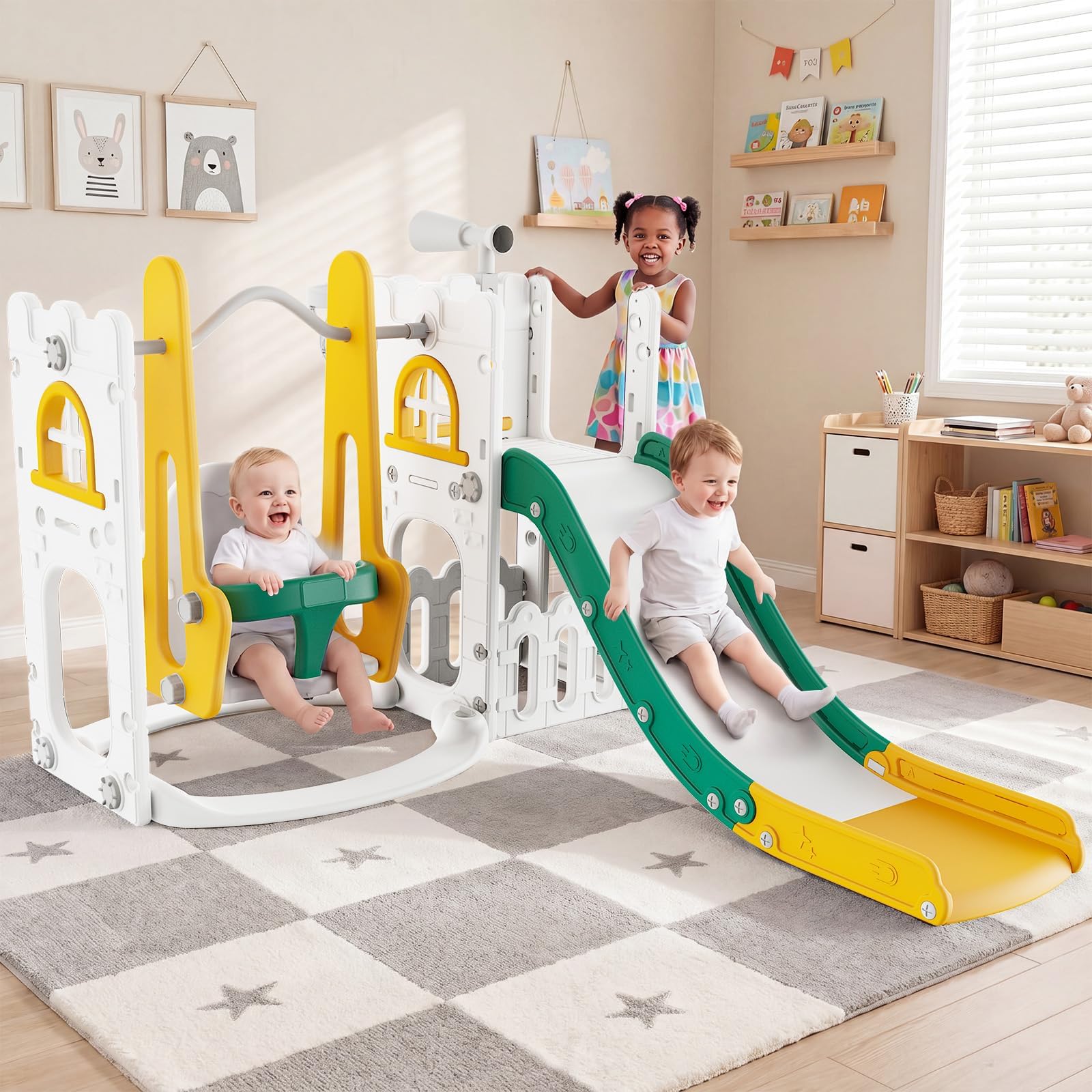 Kids Outdoor Slide Set - 7'si 1 Arada Çocuk Kaydırağı ve