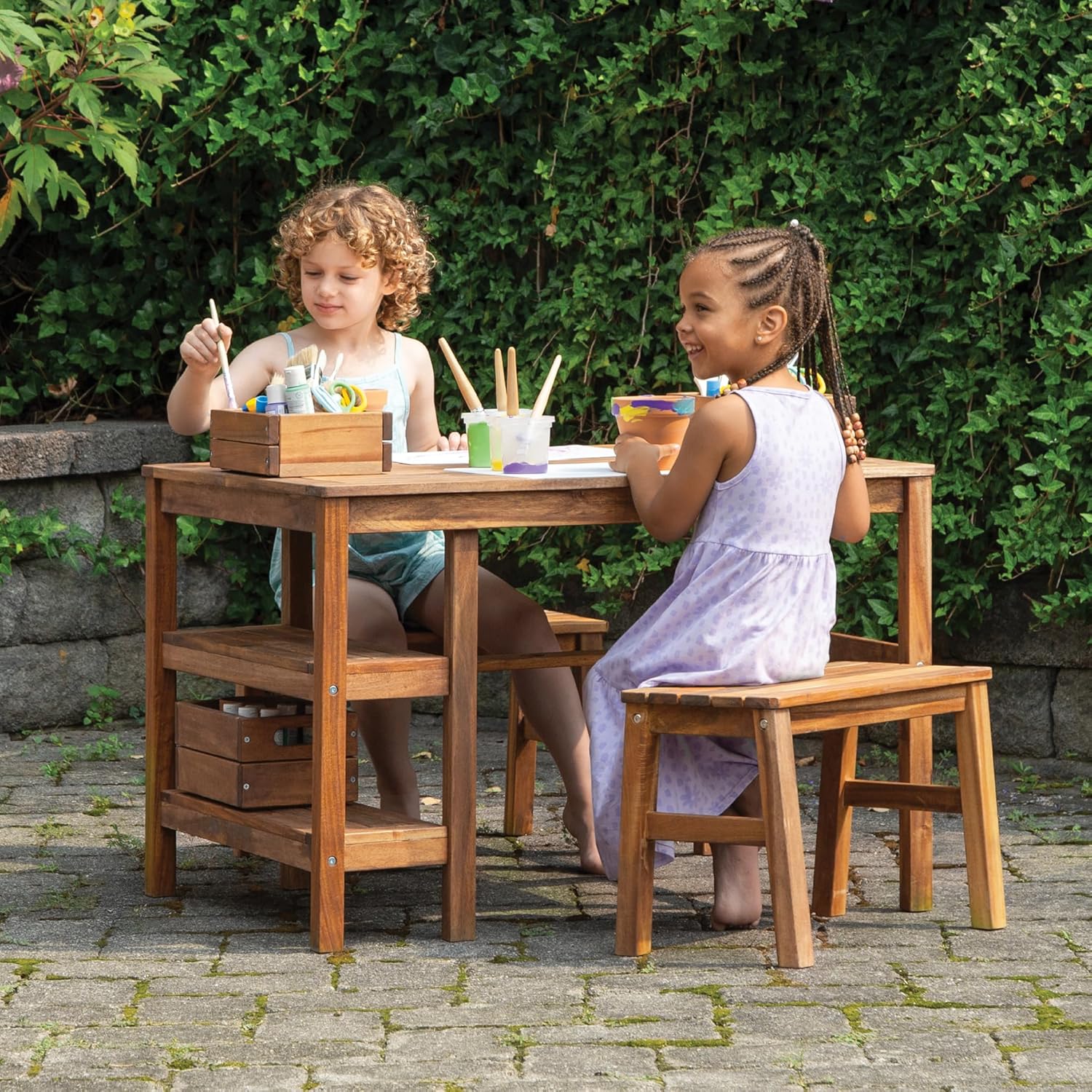 Kids Outdoor Bench Table - Çocuklar için Açık Hava El Sanatları