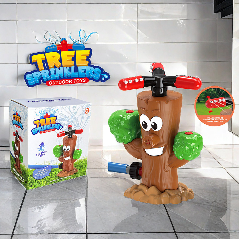 Kids Outdoor Yard Tools - Karikatür Ağaç Kütüğü Yağmurlama Sistemi Açık