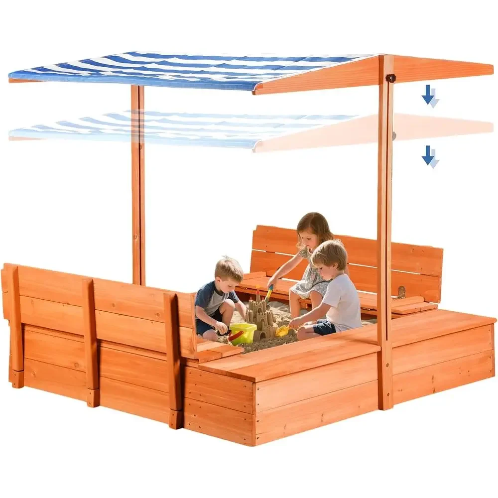 Kids Outdoor Bench Table - Çocuklar için Kapaklı Ahşap Açık Hava