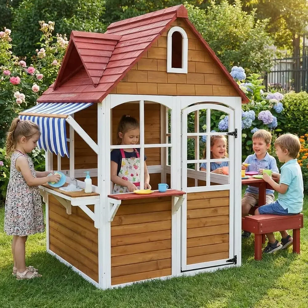 Büyük Ahşap Dış Mekan Çocuk Oy - Kids Outdoor Bench Table incelemesi ve fiyatı