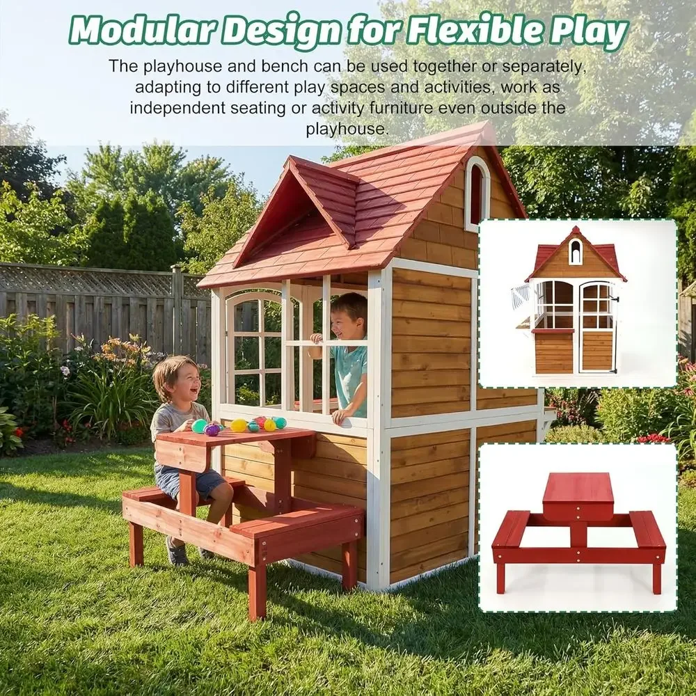 Büyük Ahşap Dış Mekan Çocuk Oy - Kids Outdoor Bench Table incelemesi ve fiyatı