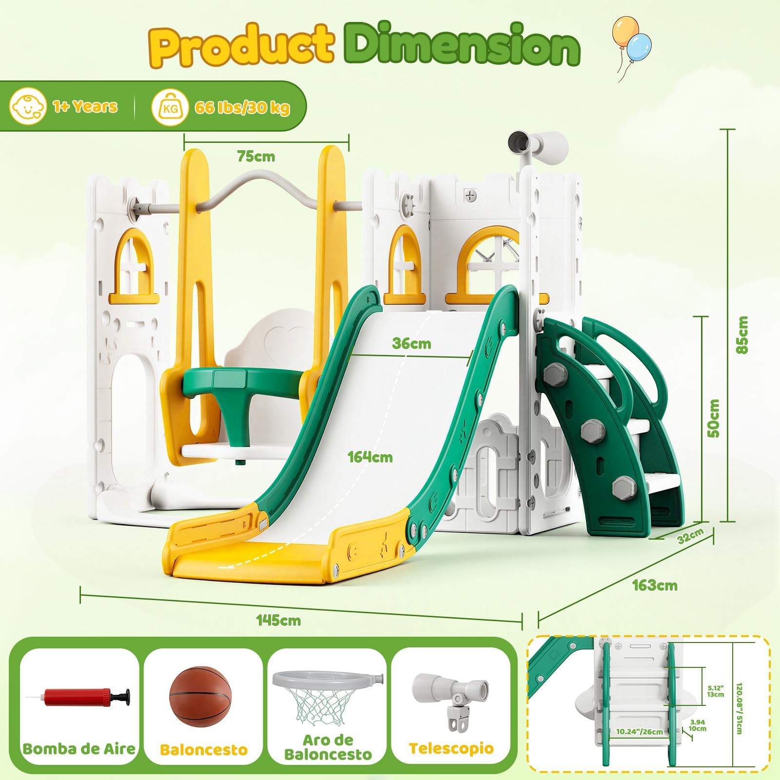 7'si 1 Arada Çocuk Kaydırağı v - Kids Outdoor Slide Set incelemesi ve fiyatı