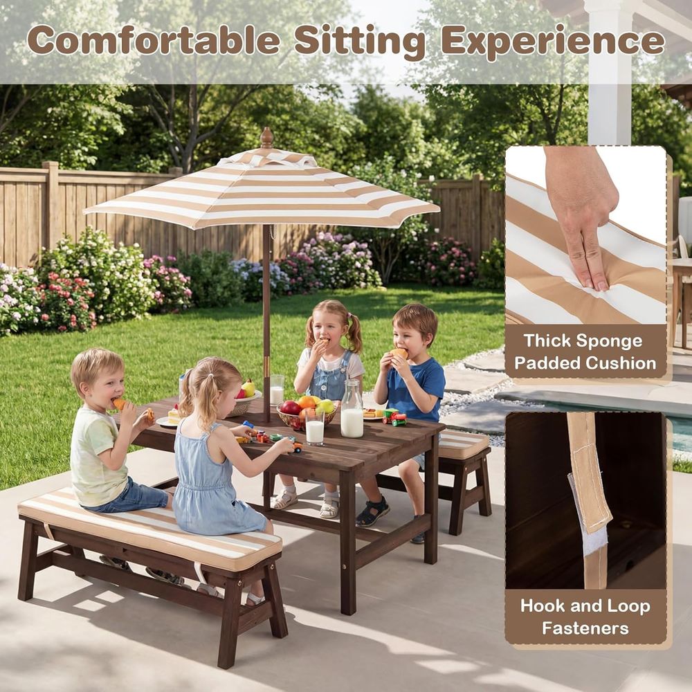 Çocuk Piknik Masası, Ahşap Küç - Kids Outdoor Bench Table incelemesi ve fiyatı