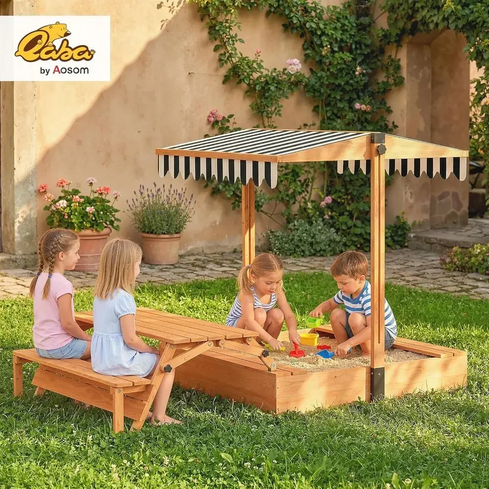 Qaba Çocuk Kum Kutusu, Kapaklı - Kids Outdoor Bench Table incelemesi ve fiyatı