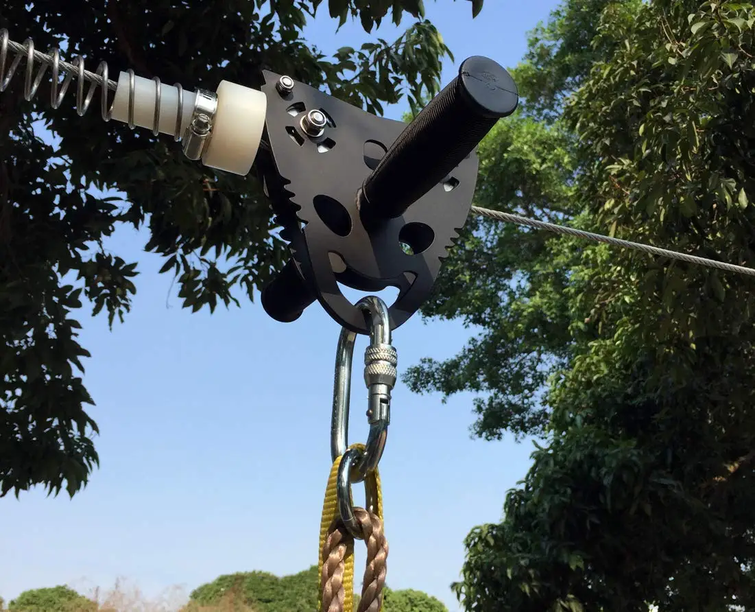 Yükseltilmiş 120ft Zip Line Se - Kids Outdoor Zipline incelemesi ve fiyatı