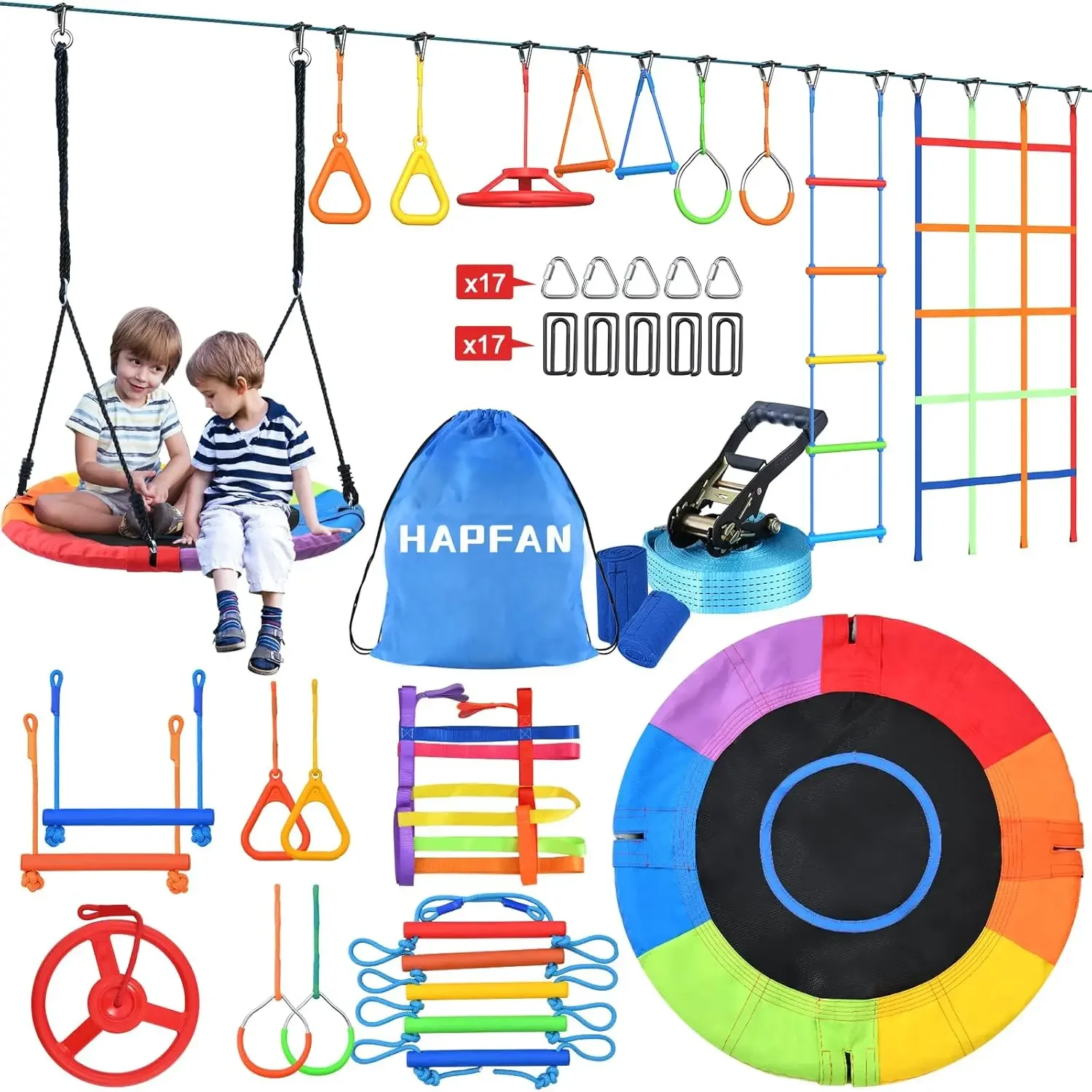 Hapfan 50 FT Ninja Savaşçı Eng - Kids Outdoor Ninja Playset incelemesi ve fiyatı