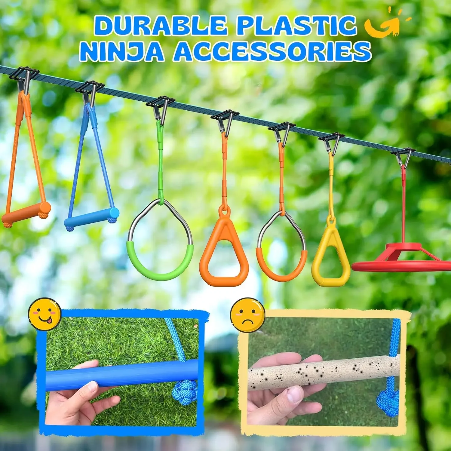 Hapfan 50 FT Ninja Savaşçı Eng - Kids Outdoor Ninja Playset incelemesi ve fiyatı